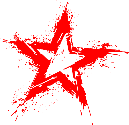 spinning red star behind featured artist